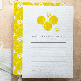 Bumble bee Baby shower Advice and Wishes Kaart