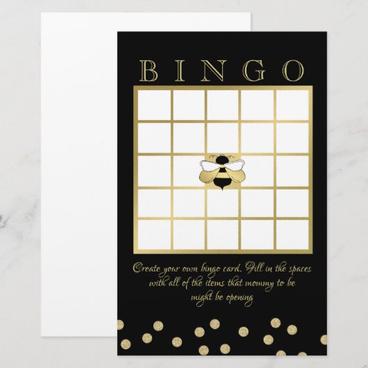 Bumble Bee Baby shower Bingo Briefpapier (Voorkant / Achterkant)