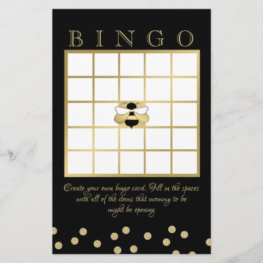 Bumble Bee Baby shower Bingo Briefpapier (Voorkant)