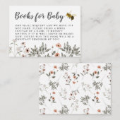 Bumble Bee Baby shower Book Request Informatiekaartje (Voorkant / Achterkant)