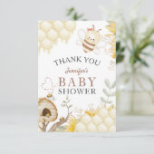 Bumble Bee Baby shower Dank u kaarten (Staand voorkant)