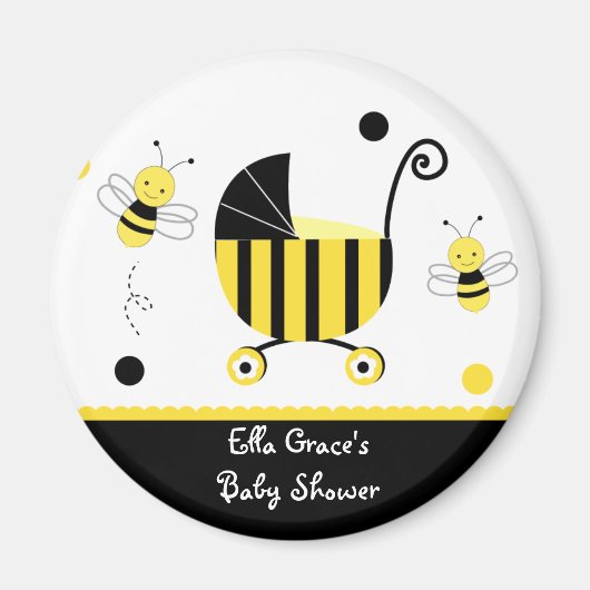Bumble Bee Baby shower Favor Magnets Magneet (Voorkant)