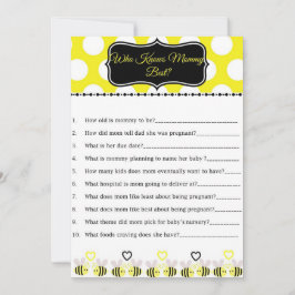 Bumble bee Baby shower Game die mama het beste ken