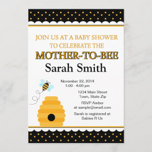 Bumble bee Baby shower Invitation 5x7 Card Kaart