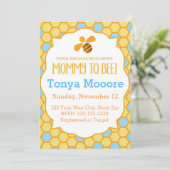 Bumble Bee Baby shower Invitation (jongen) Kaart (Staand voorkant)