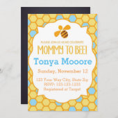 Bumble Bee Baby shower Invitation (jongen) Kaart (Voorkant / Achterkant)