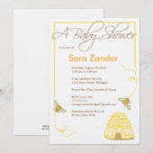 Bumble Bee Baby shower Invitation Kaart (Voorkant / Achterkant)