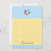 Bumble Bee Baby shower Invitation Kaart (Achterkant)