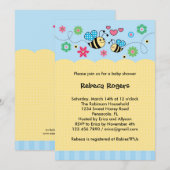 Bumble Bee Baby shower Invitation Kaart (Voorkant / Achterkant)