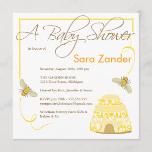 Bumble Bee Baby shower Invitation Kaart