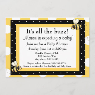 Bumble Bee Baby shower Invitation Kaart