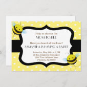 Bumble Bee Baby shower Invitation Kaart (Voorkant / Achterkant)