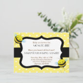 Bumble Bee Baby shower Invitation Kaart (Staand voorkant)