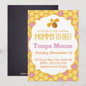 Bumble Bee Baby shower Invitation (meisje) Kaart (Voorkant / Achterkant)