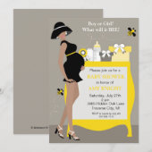 Bumble Bee Baby Shower Invitations - Afrikaanse Am Kaart (Voorkant / Achterkant)