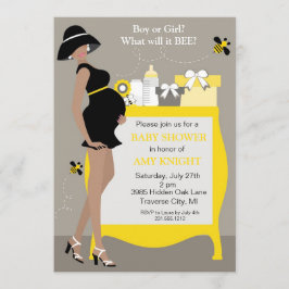 Bumble Bee Baby Shower Invitations - Afrikaanse Am Kaart