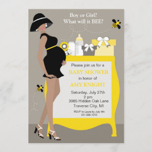 Bumble Bee Baby Shower Invitations - Afrikaanse Am Kaart