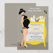 Bumble Bee Baby Shower Invitations Gender onthulle Kaart (Voorkant / Achterkant)