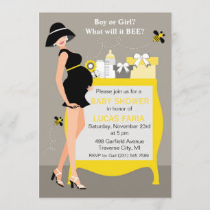 Bumble Bee Baby Shower Invitations Gender onthulle Kaart