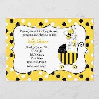Bumble Bee Baby Shower Invitations Kaart