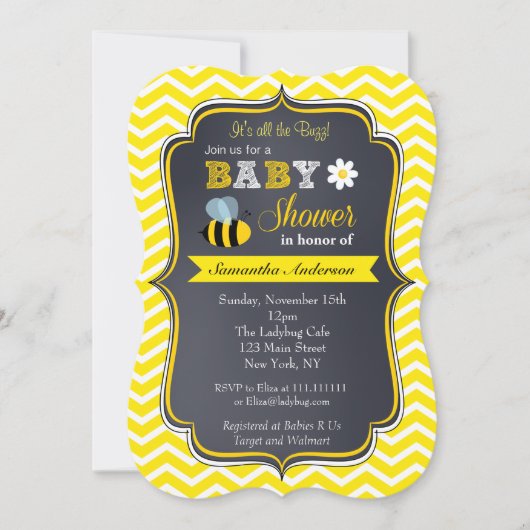 Bumble Bee Baby Shower Invitations Kaart (Voorkant)