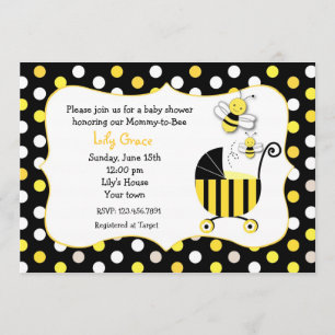Bumble Bee Baby Shower Invitations Kaart
