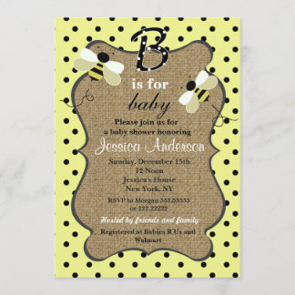 Bumble Bee Baby Shower Invitations Kaart