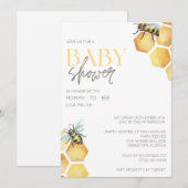 Bumble Bee Baby shower Kaart (Voorkant / Achterkant)