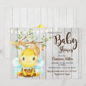Bumble Bee Baby shower Kaart (Voorkant / Achterkant)