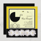 Bumble Bee Baby shower Kaart (Voorkant / Achterkant)