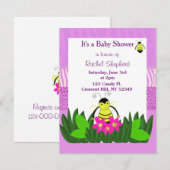 Bumble Bee Baby shower Kaart (Voorkant / Achterkant)