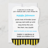 Bumble Bee Baby shower Kaart (Achterkant)