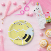 Bumble Bee Baby shower Modern Geel & Zwart Papieren Bordje (Feest)