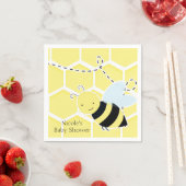 Bumble Bee Baby shower Modern Geel & Zwart Servetten (Insitu)