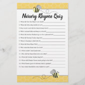 Bumble Bee Baby shower Nursery Rhyme Quiz (Voorkant)