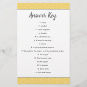 Bumble Bee Baby shower Nursery Rhyme Quiz (Achterkant)