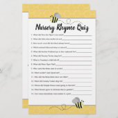 Bumble Bee Baby shower Nursery Rhyme Quiz (Voorkant / Achterkant)