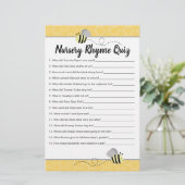 Bumble Bee Baby shower Nursery Rhyme Quiz (Staand voorkant)