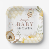 Bumble Bee Baby shower Paper Borden Papieren Bordje (Voorkant)