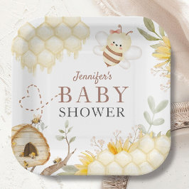 Bumble Bee Baby shower Paper Borden Papieren Bordje