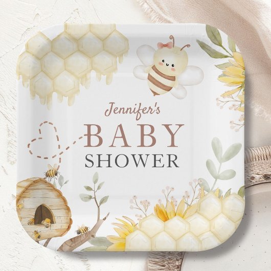 Bumble Bee Baby shower Paper Borden Papieren Bordje