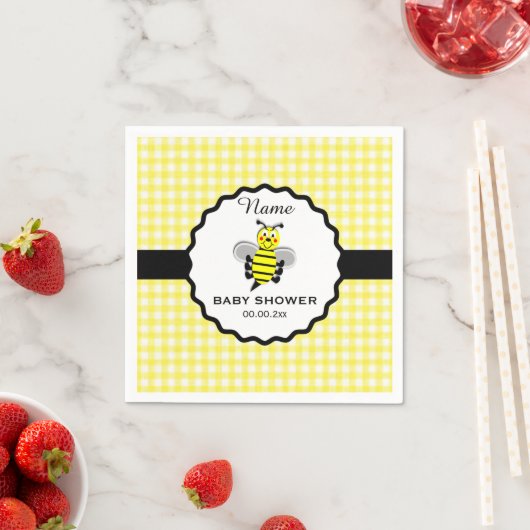 Bumble Bee Baby shower Paper Napkin Servet (Insitu)