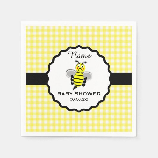 Bumble Bee Baby shower Paper Napkin Servet (Voorkant)
