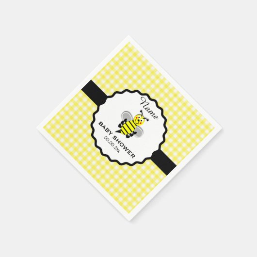 Bumble Bee Baby shower Paper Napkin Servet (Hoek)