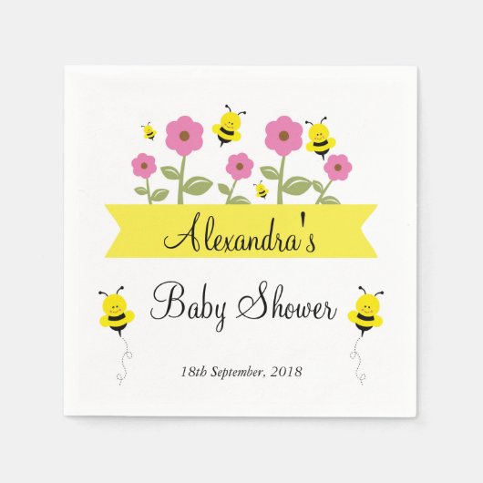 Bumble Bee Baby shower servetten (Voorkant)