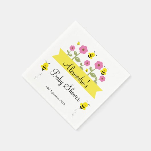 Bumble Bee Baby shower servetten (Hoek)