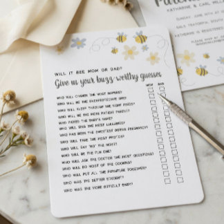 Bumble Bee Baby Shower Spellen, Bij Thema Feestspe Kaart