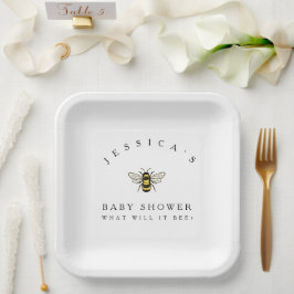 Bumble Bee Baby shower Thema Papieren Bordje
