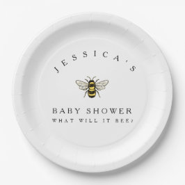 Bumble Bee Baby shower Thema Papieren Bordje