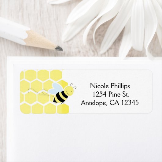 Bumble Bee Baby shower Uitnodiging Adresetiketten Etiket (Insitu)